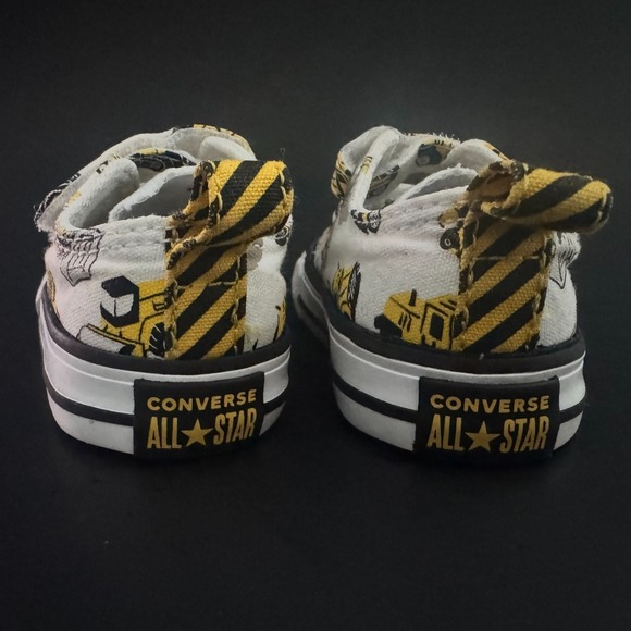 Converse All Star Infant Sneakers Construction Print Double Strap Size 3 - Picture 2 of 11